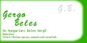 gergo beles business card
